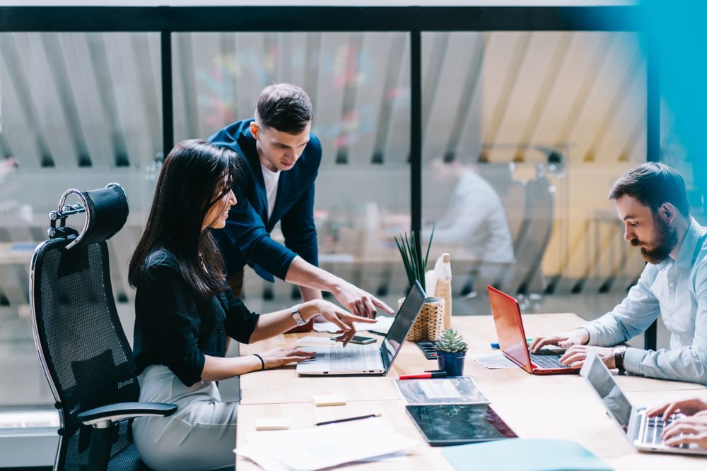 consultant speaking with client