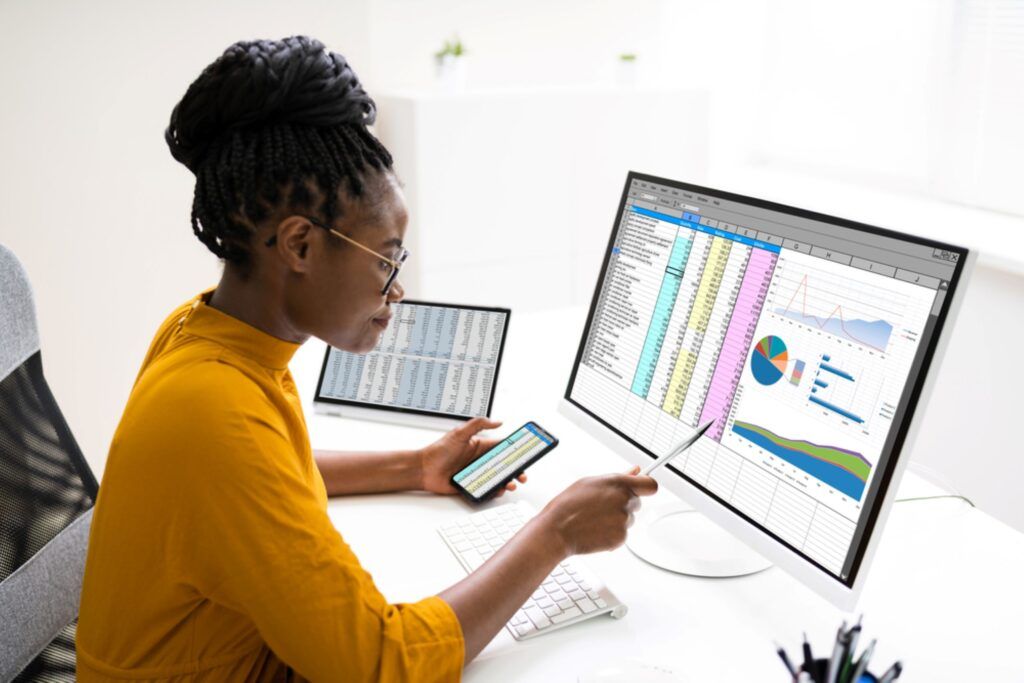 consultant working on computer